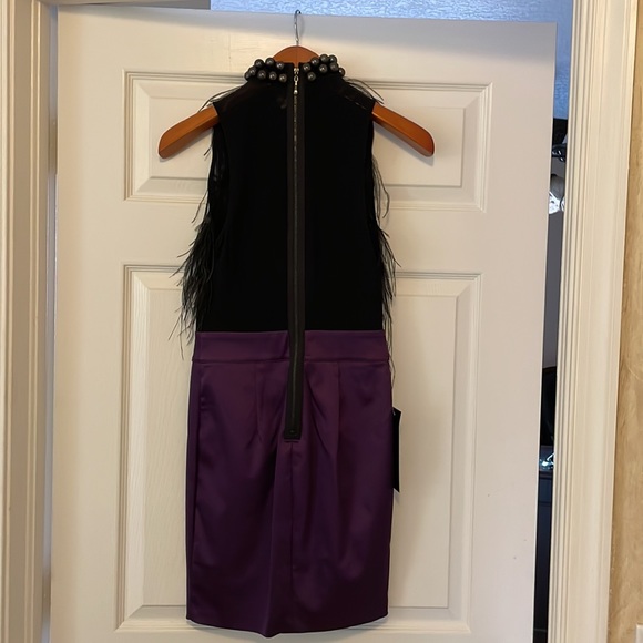 Brand new Bebe silk/real feather dress size XS - Picture 5 of 14